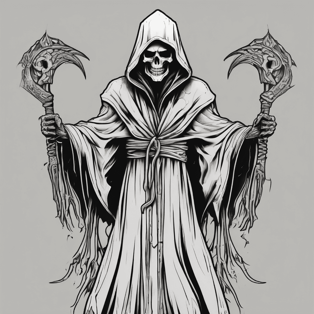 Grim Reaper standing tattered robe