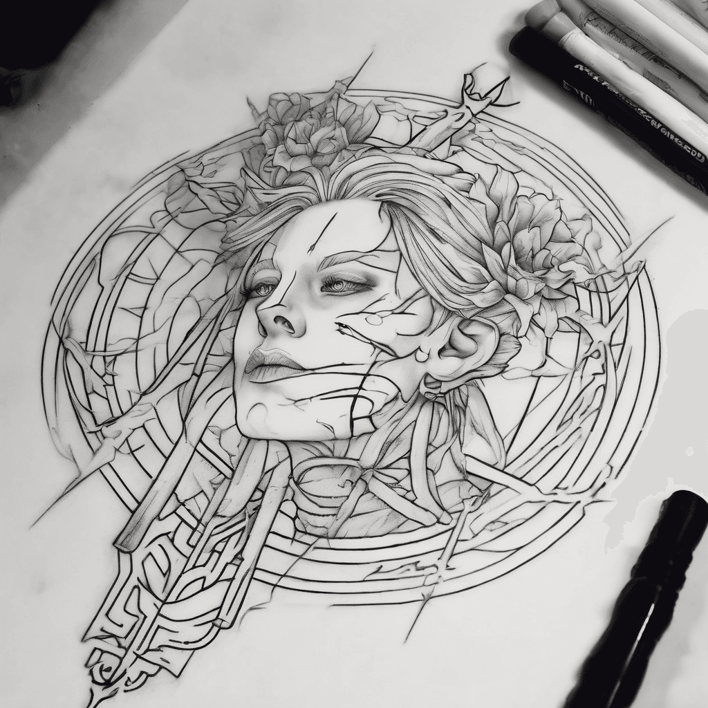 minimalist, plain bow design inspired by laufey and add laufey song lyrics OR her album titles close to the lines of the design so like place it below or on top of the lines so it’s tracing. lmk if any questions. linear but flowy.