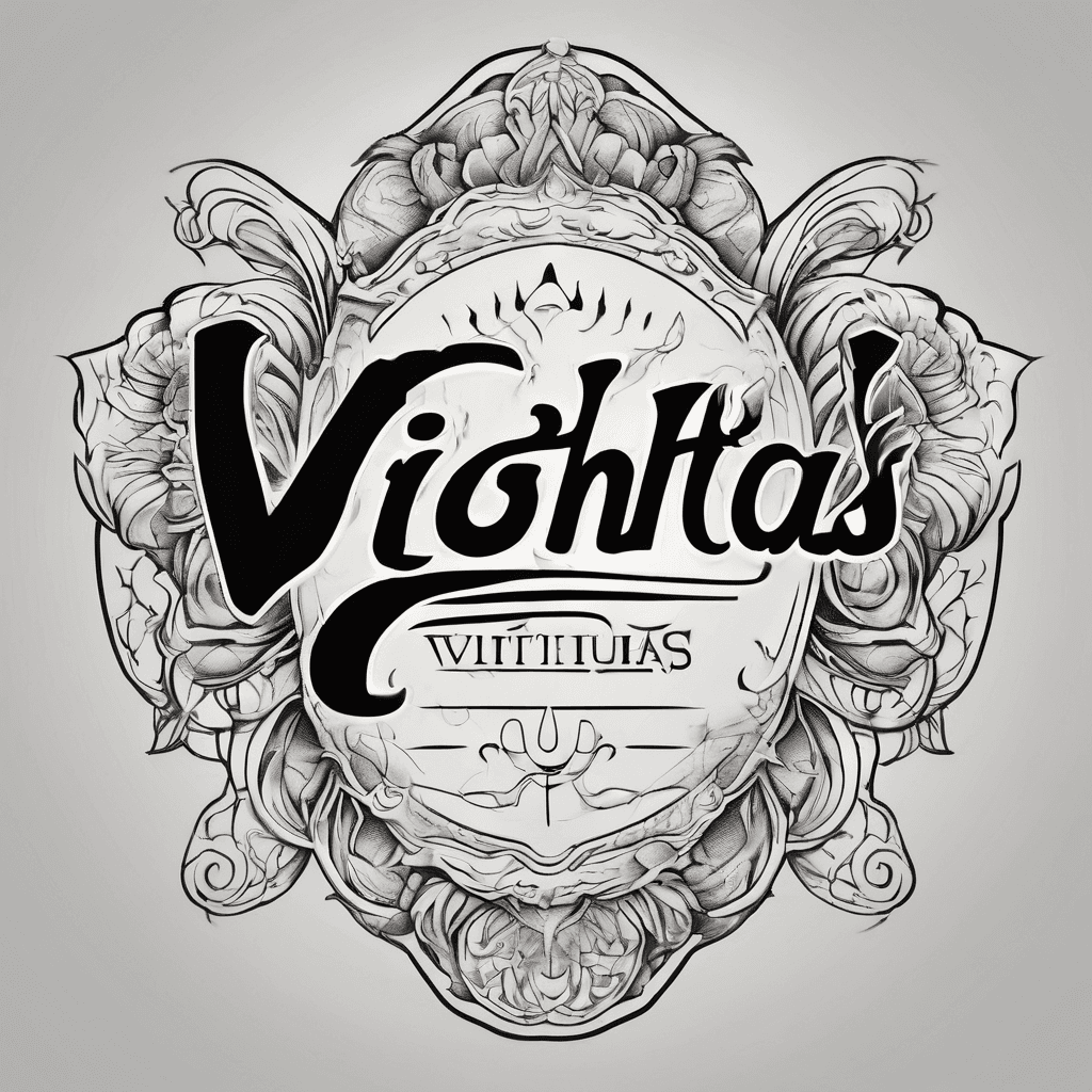 A beautiful tattoo design featuring the name "Vigithas" in elegant lettering
