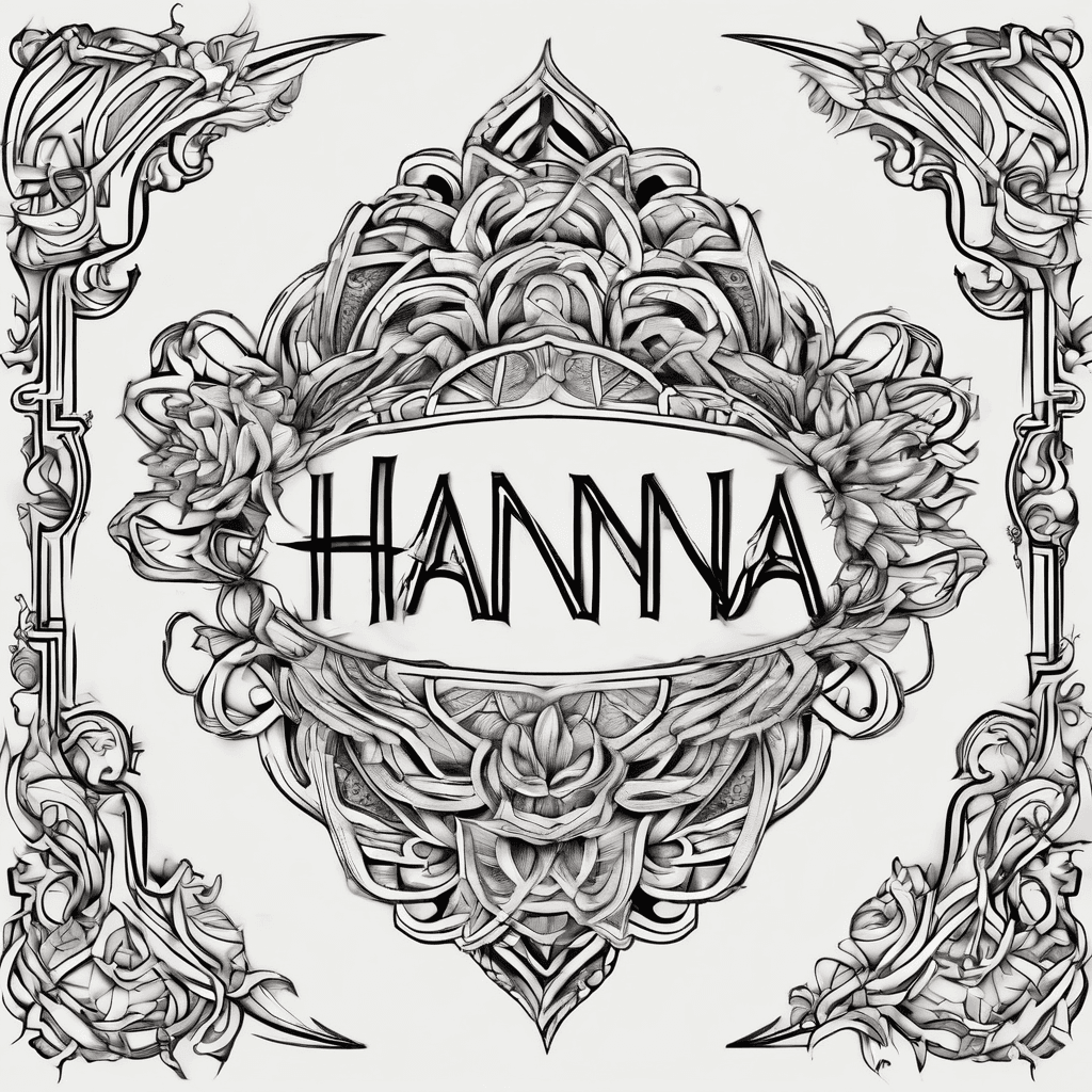 A beautiful tattoo design featuring the name "Hanna" in elegant lettering