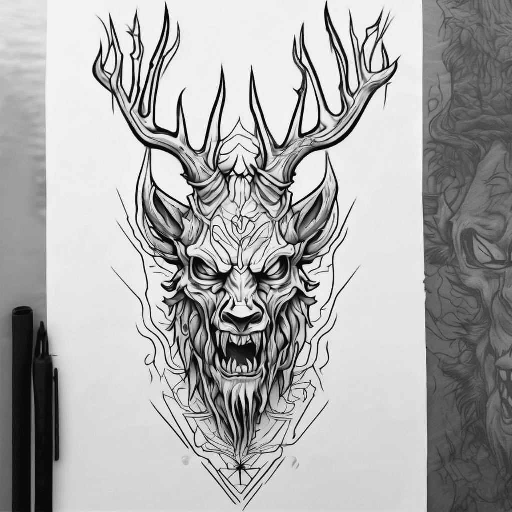 Wendigo forearm tattoo