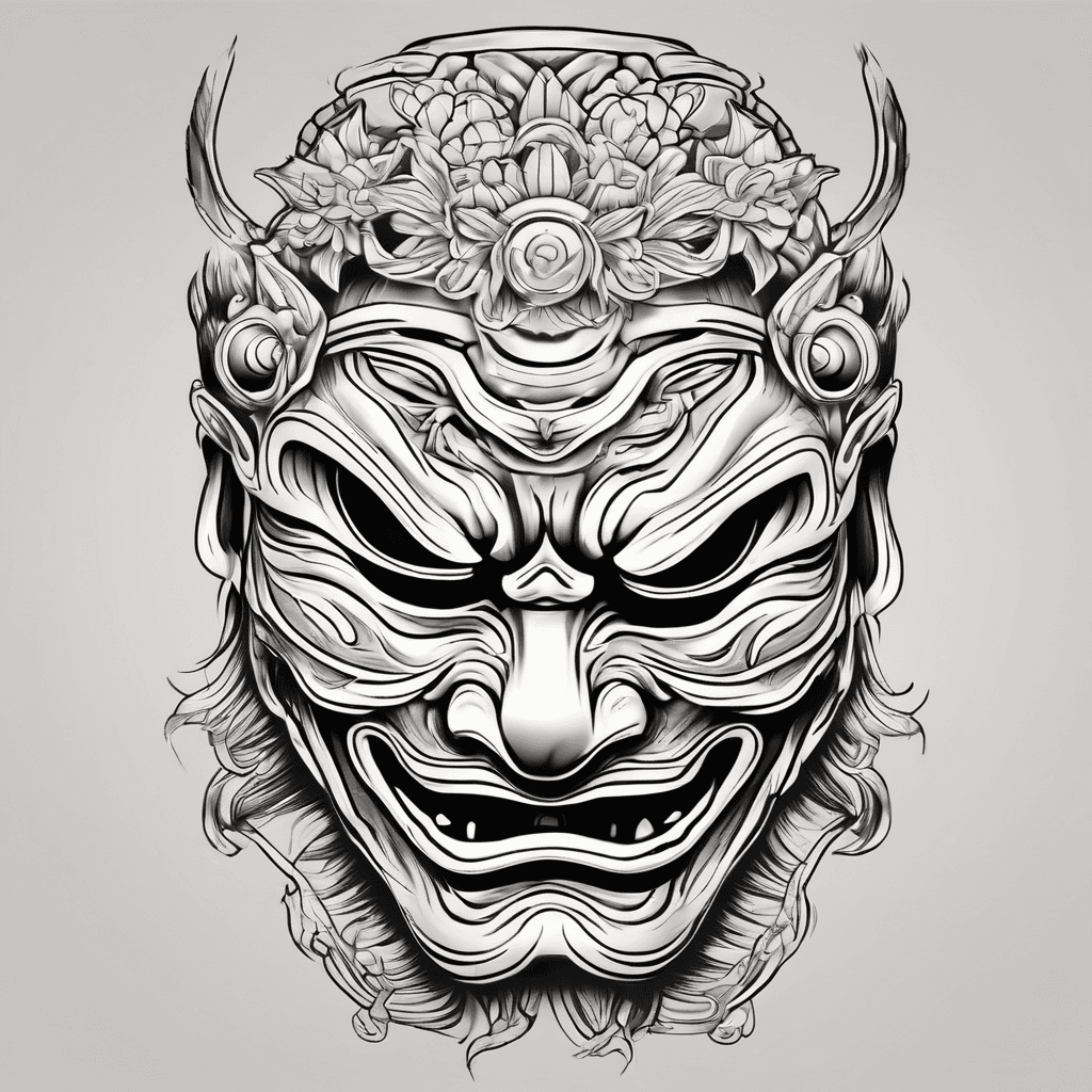 Kirby wearing yokai mask