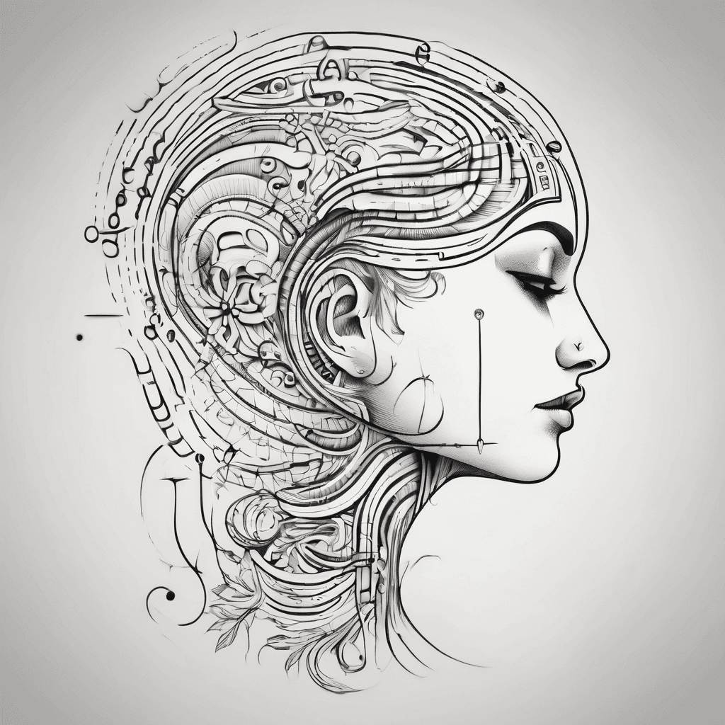 Small abstract design with curves and following text in morse code Paru & Neha