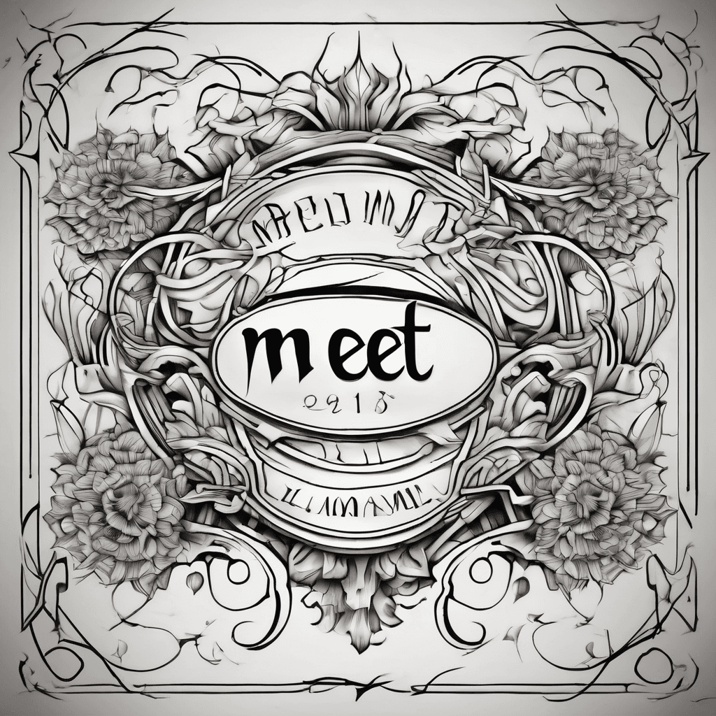 A beautiful tattoo design featuring the name "Meet" in elegant lettering