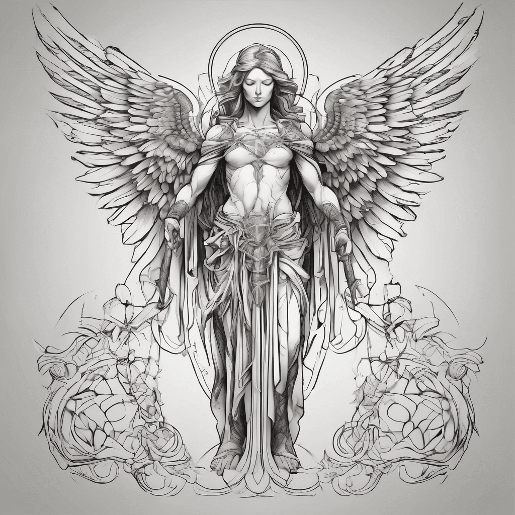 Crear un diseño estoerico angelical fusionado con metraton