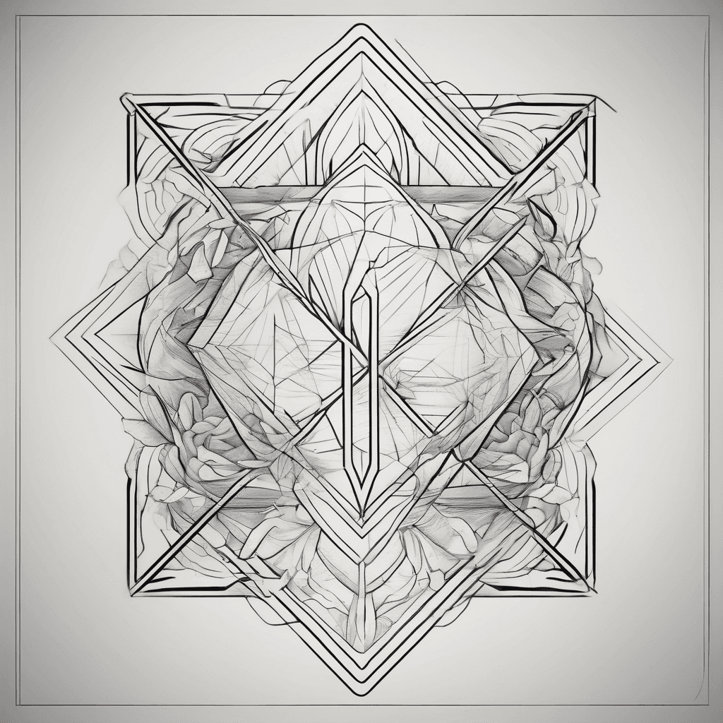 The name hazel hidden in simple geometric design to be place at front
top of arm