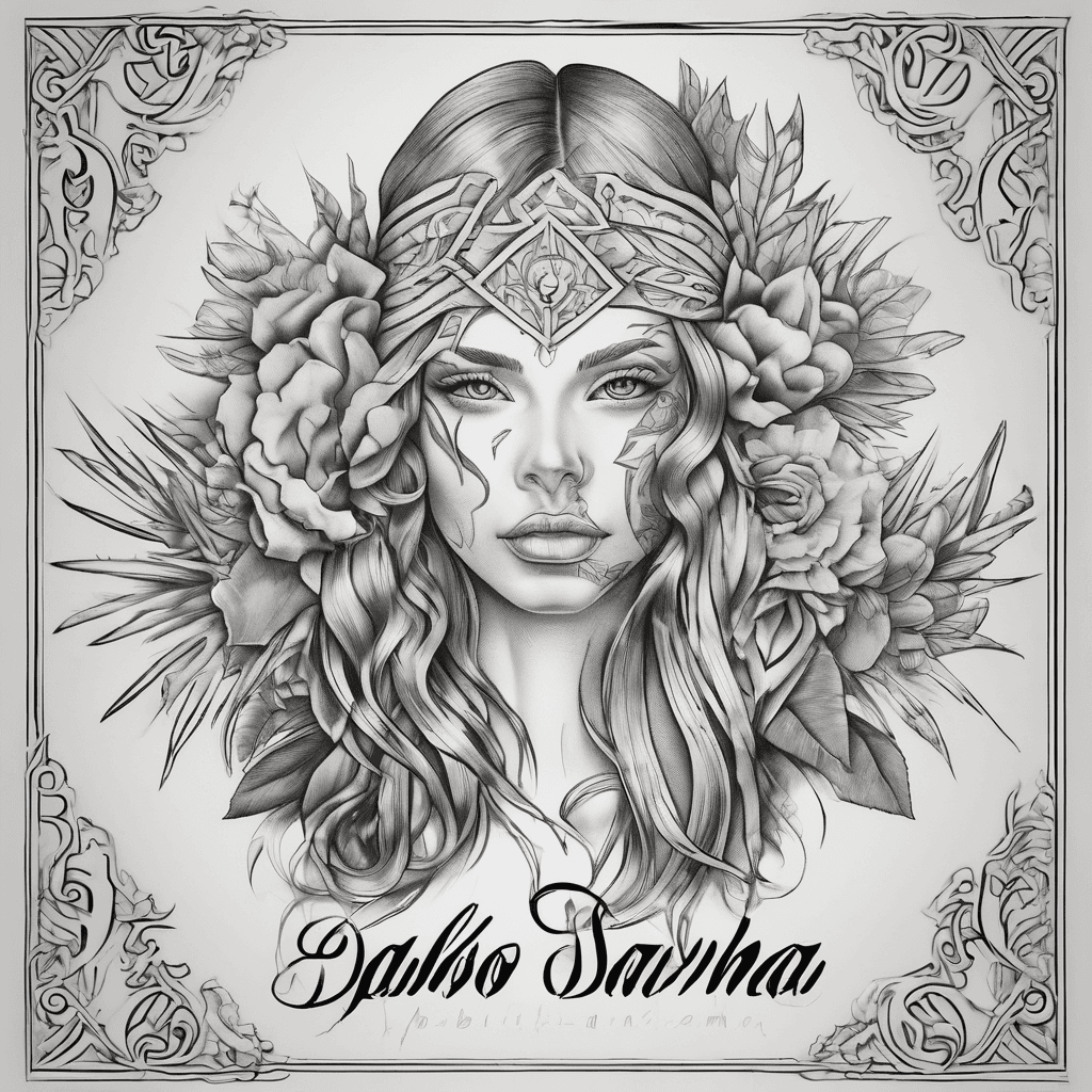 A beautiful tattoo design featuring the name "Pablo and Savannha" in elegant lettering