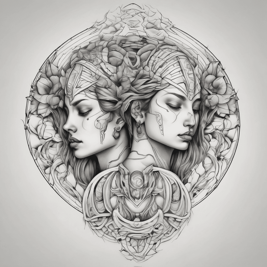 Gemini and taurul cusp tattoo , creative, deep, inovative, fine line.