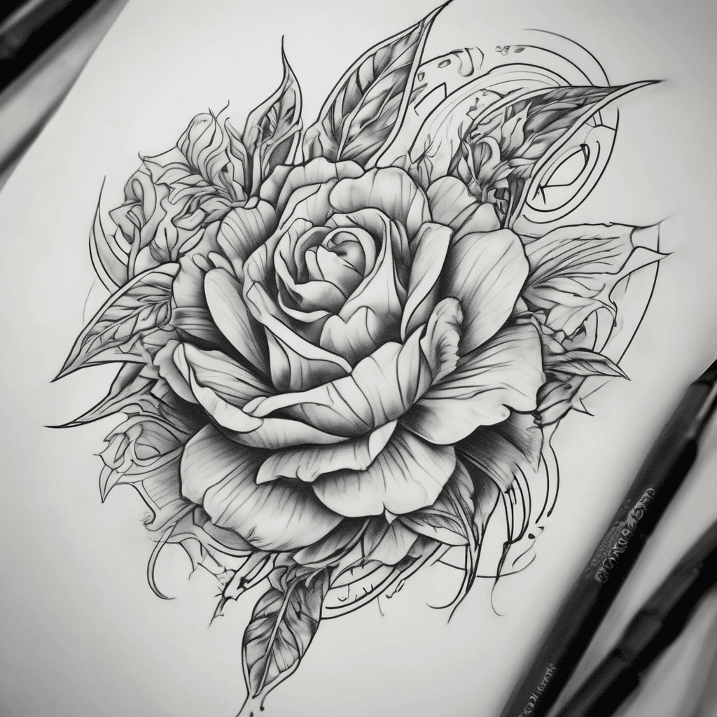 A beautiful tattoo design featuring the name "Potara" in elegant lettering with the birthdate 01/31/25