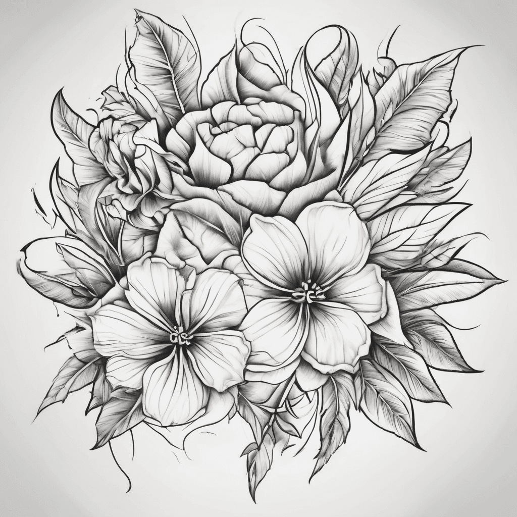 Thigh sleeve Floral tattoo for a curvy body