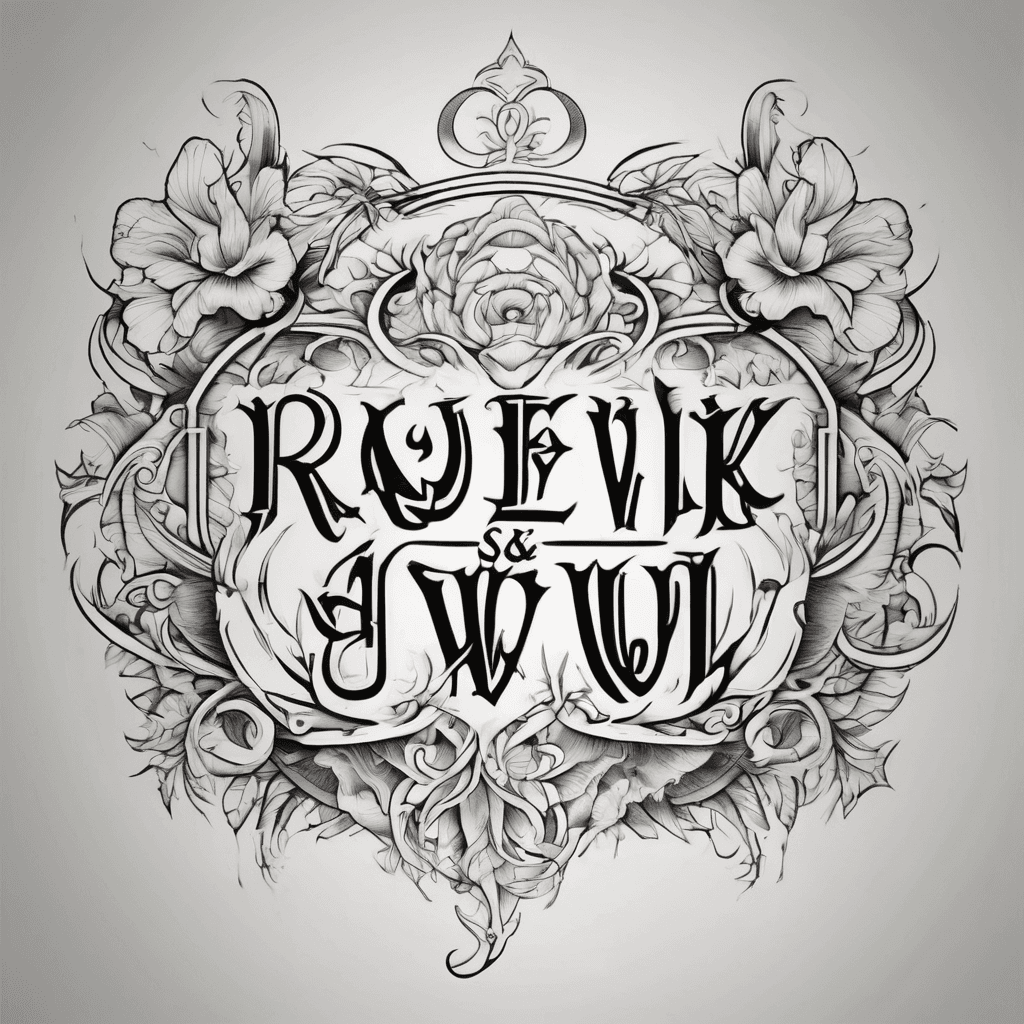 A beautiful tattoo design featuring the name "KAI & WILL" in elegant lettering