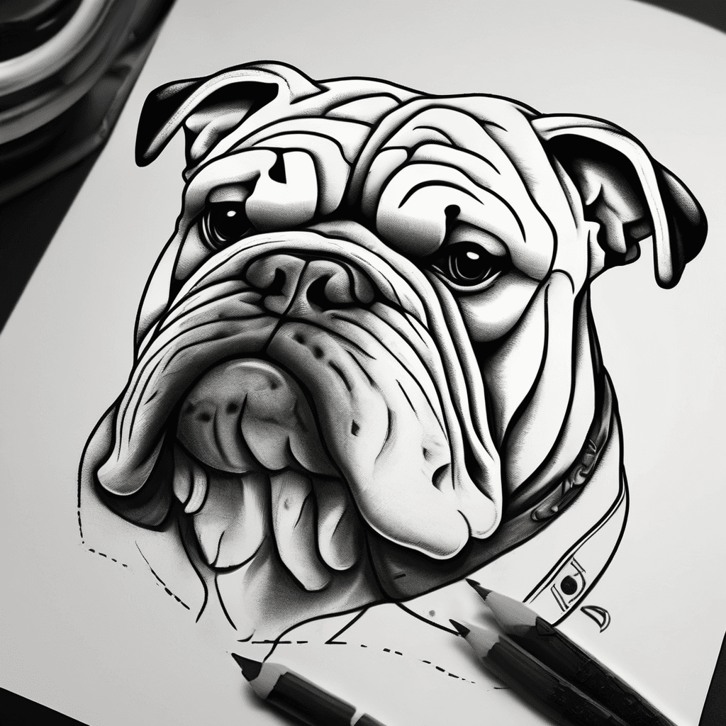 Marine bulldog with proud dad ribbon