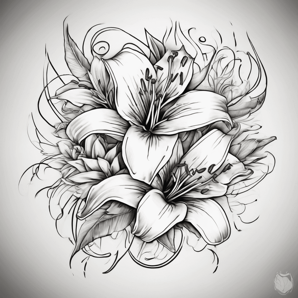 The word "Kirkpatrick" going down the back of my arm with Lilly flowers around it