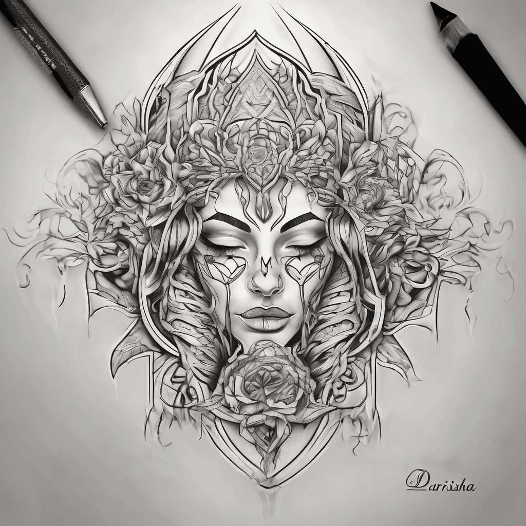 "Darrisha" name would like a simple but bold name tattoo idea