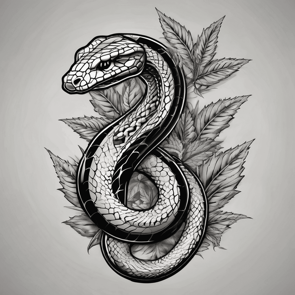 Snakes, c5 corvette emblem, marijuana leaves