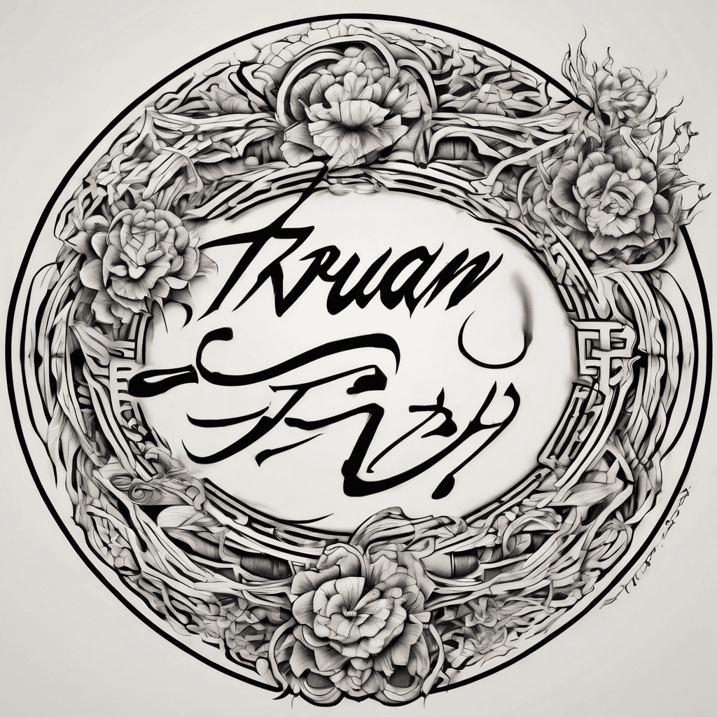 The name truan in fancy calligraphy writing