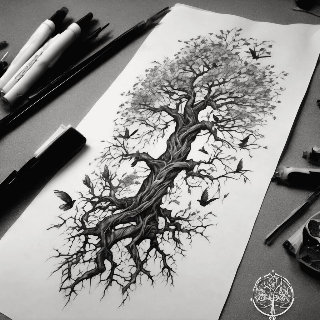 i have a small poison tree on my inside forearm i want to make it into a half sleeve i want a nature design with doves vines etc
