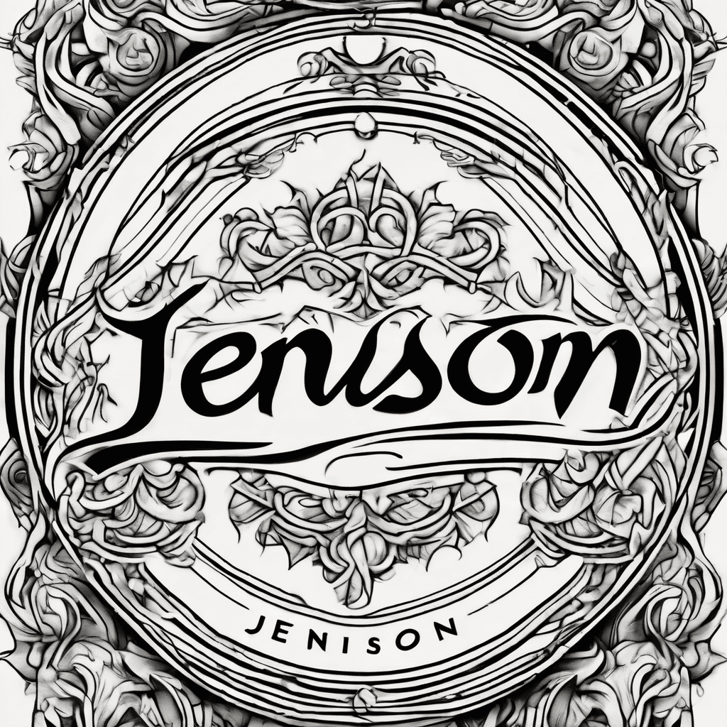 A beautiful tattoo design featuring the name "Jenson" in elegant lettering