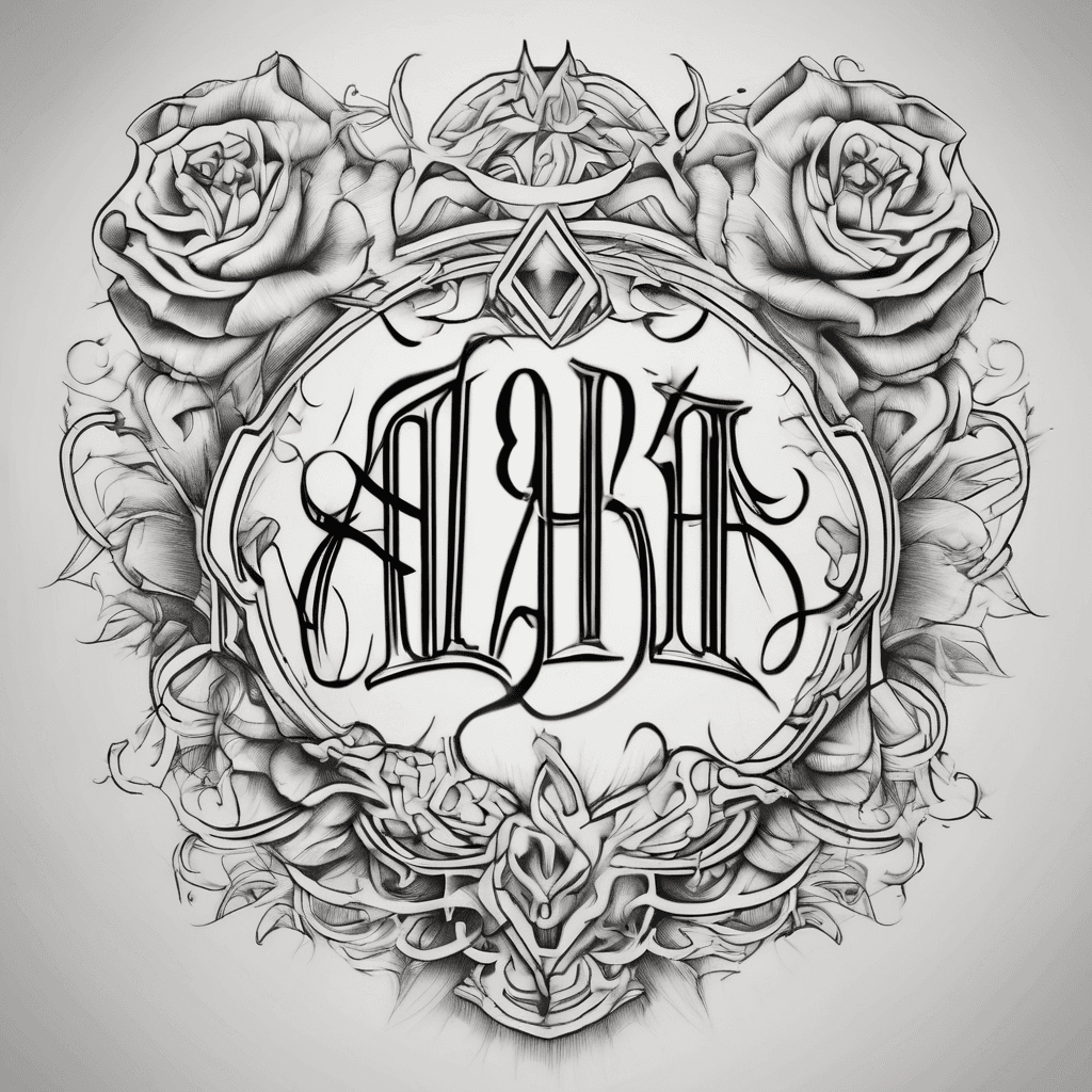 A beautiful tattoo design featuring the name "Azaria" in elegant lettering