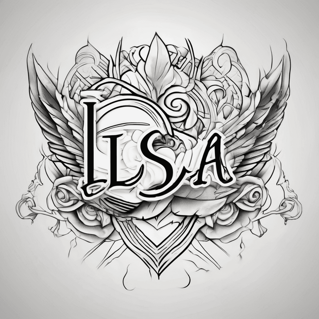 a tatoo with the name lisa love in it