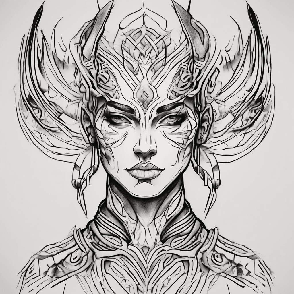 Abstract ideas on a warrior tattoo