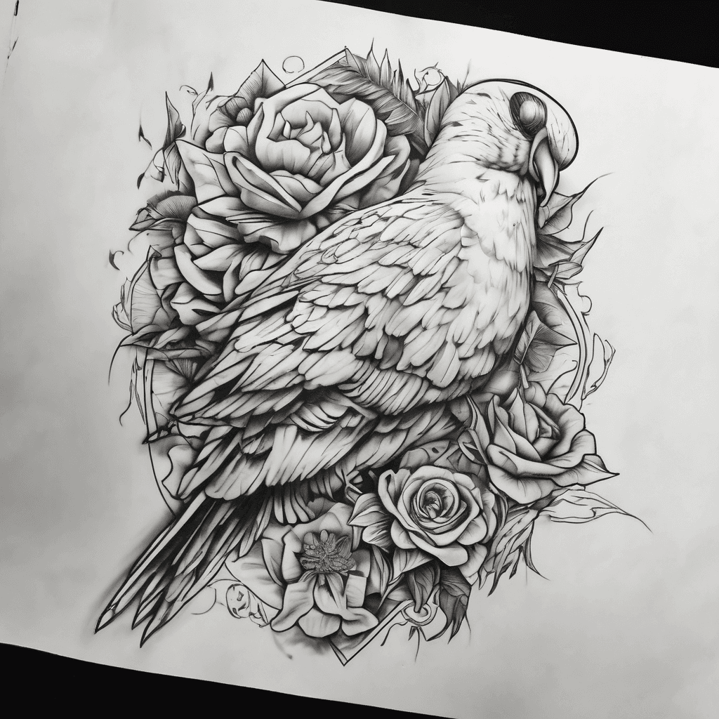 I want 2 those on my hand and it's a white bird also some good design on the sides like a full arm and a name in between the birds like at the middle it says Jose Marie Gabriel