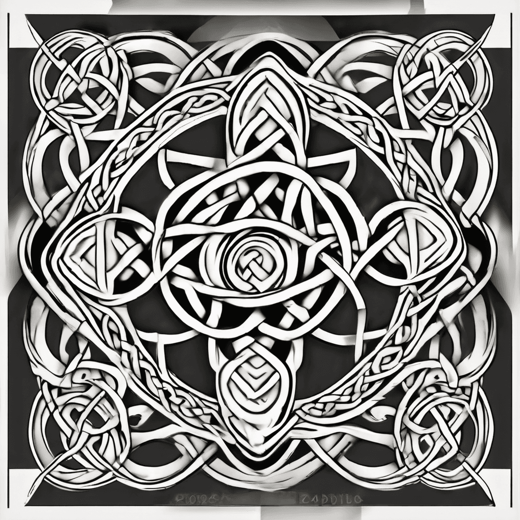 Celtic knot with geometric patterns