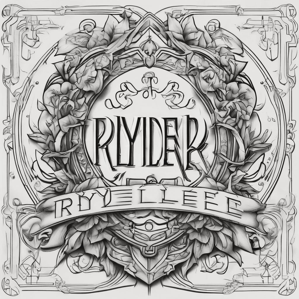 A beautiful tattoo design featuring the name "Ryder lee" in elegant lettering