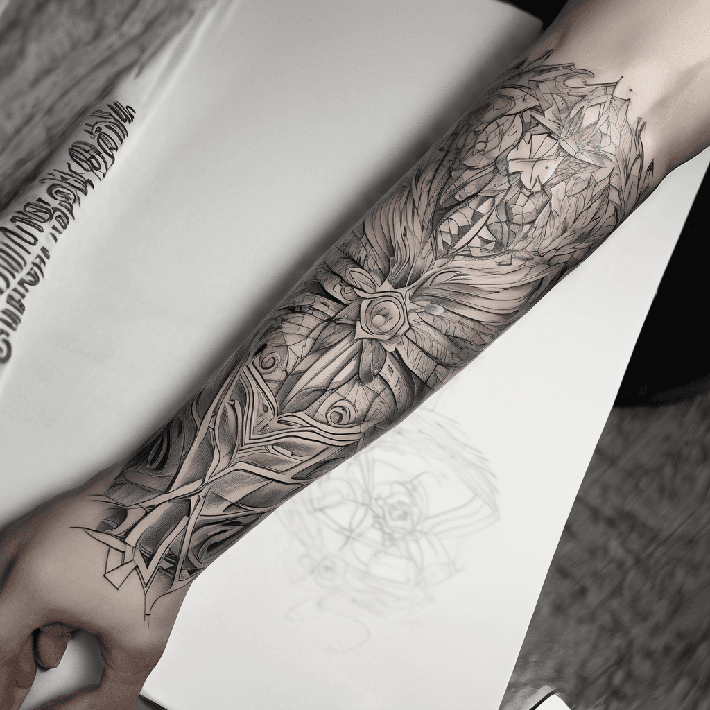 In elegant writing for forearm