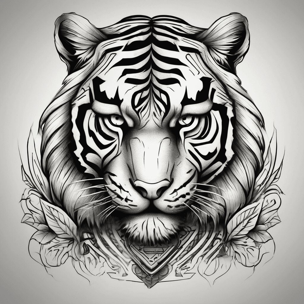 A tiger with a scar over his eye with the name james