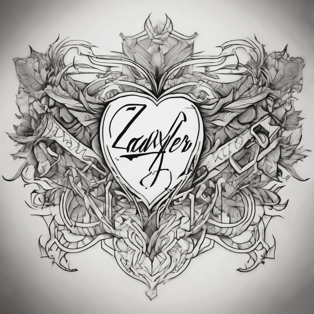 A beautifully fine line written name “Zavier” with a small simple heart at the end of the name