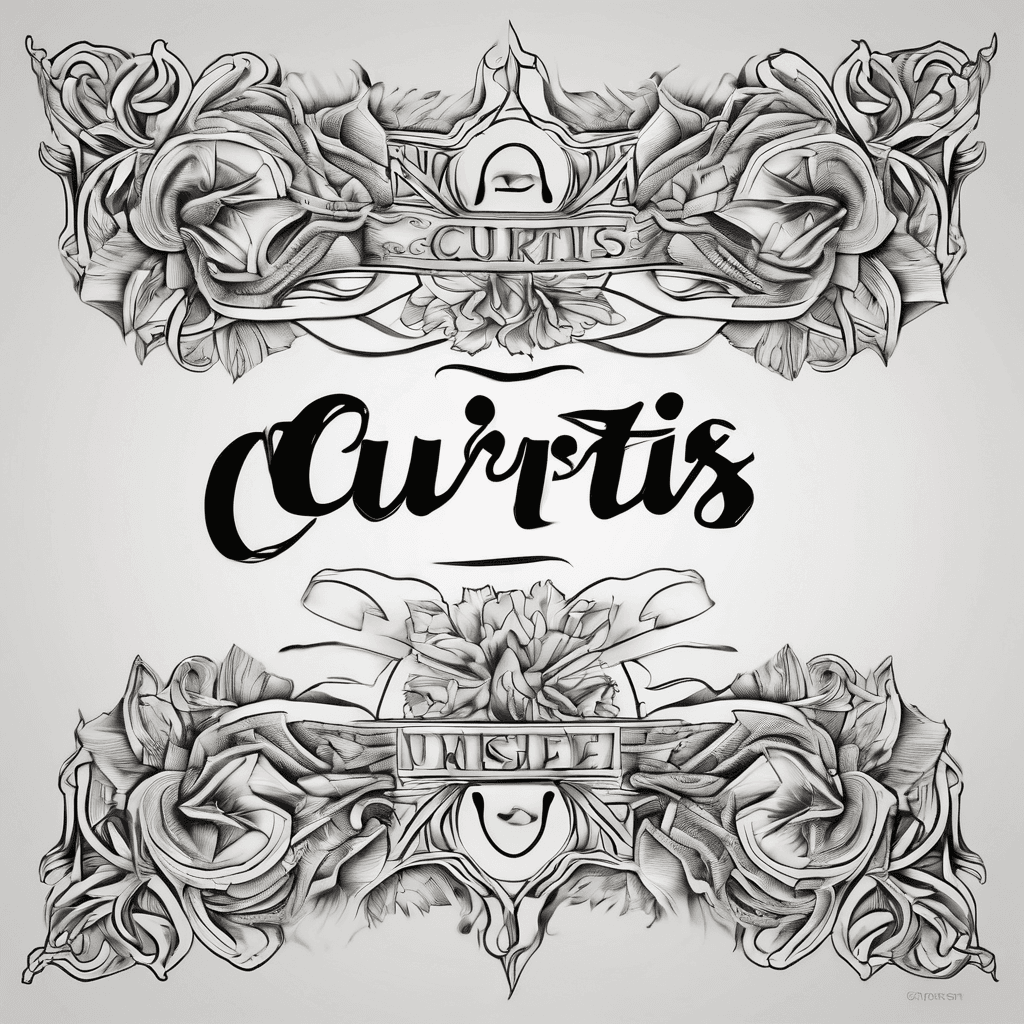 A beautiful tattoo design featuring the name "Curtis" in elegant lettering