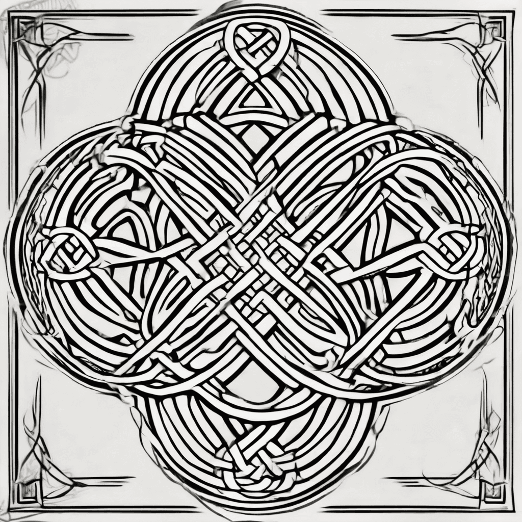 Celtic knot with geometric patterns