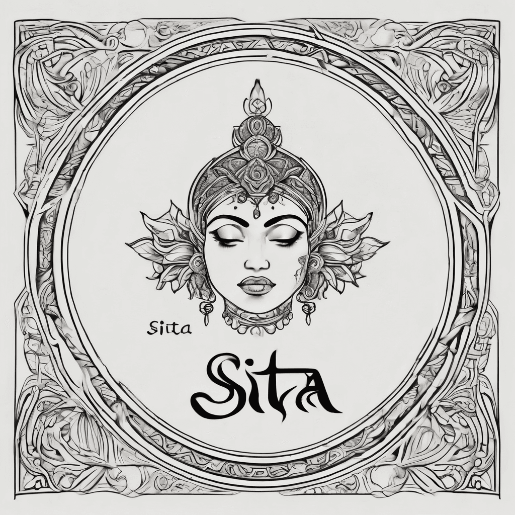 A beautiful tattoo design featuring the name "Sita" in elegant lettering