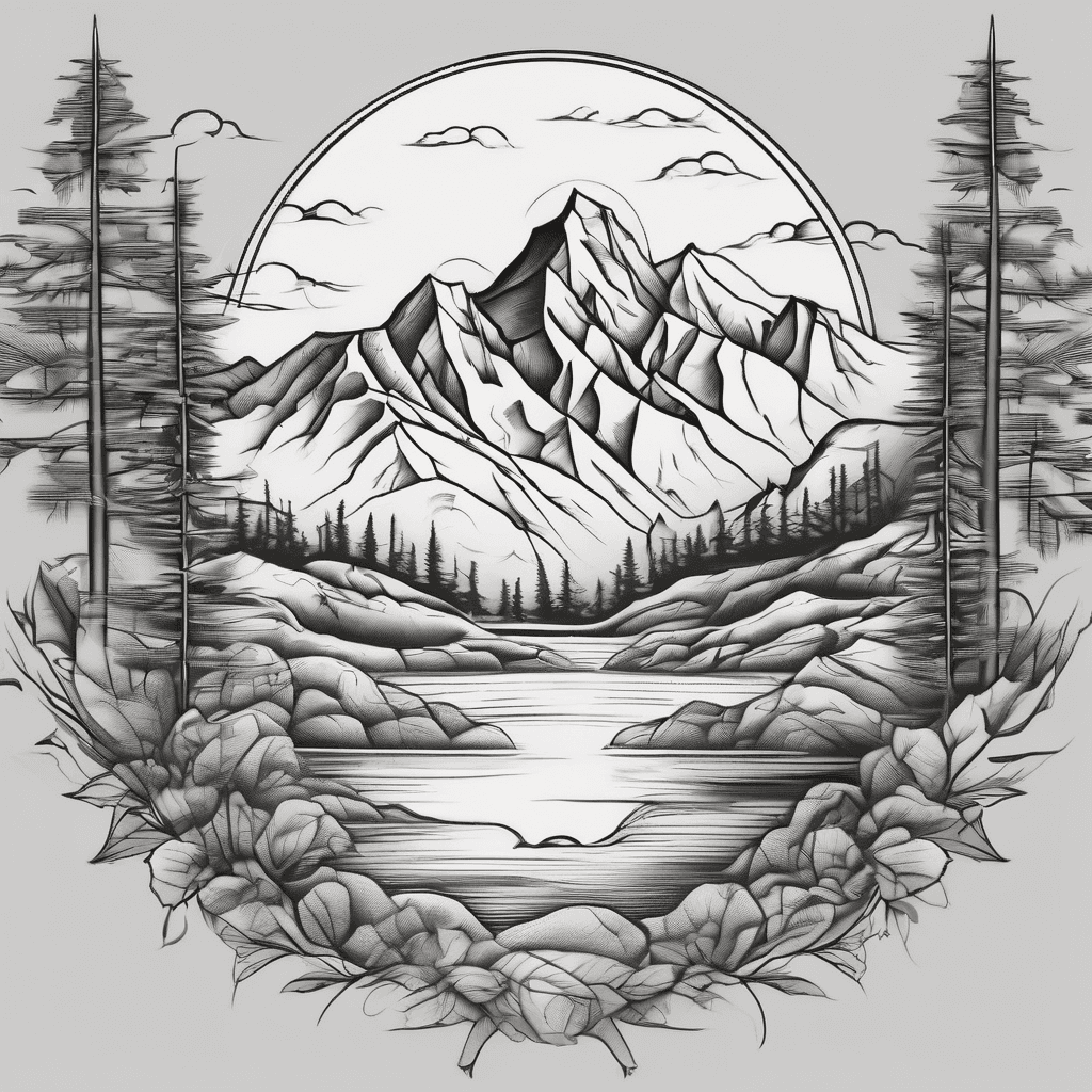A minimalist mountain landscape