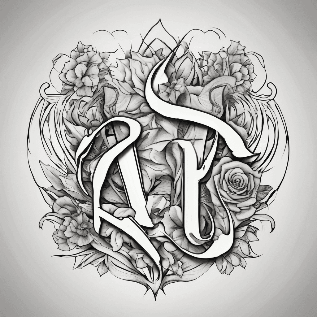 A beautiful tattoo design featuring the name "Mariska" and "Myles" in elegant lettering