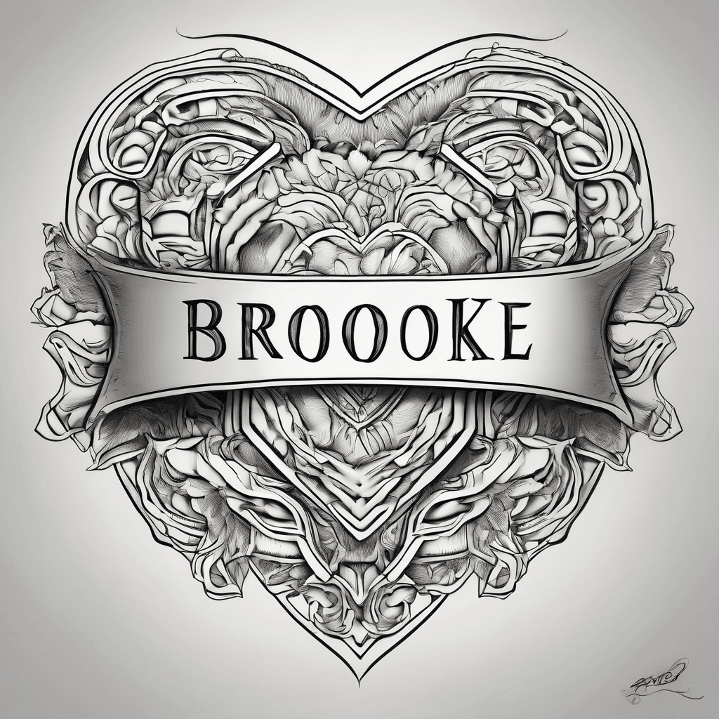 The name brooke with a heart outline