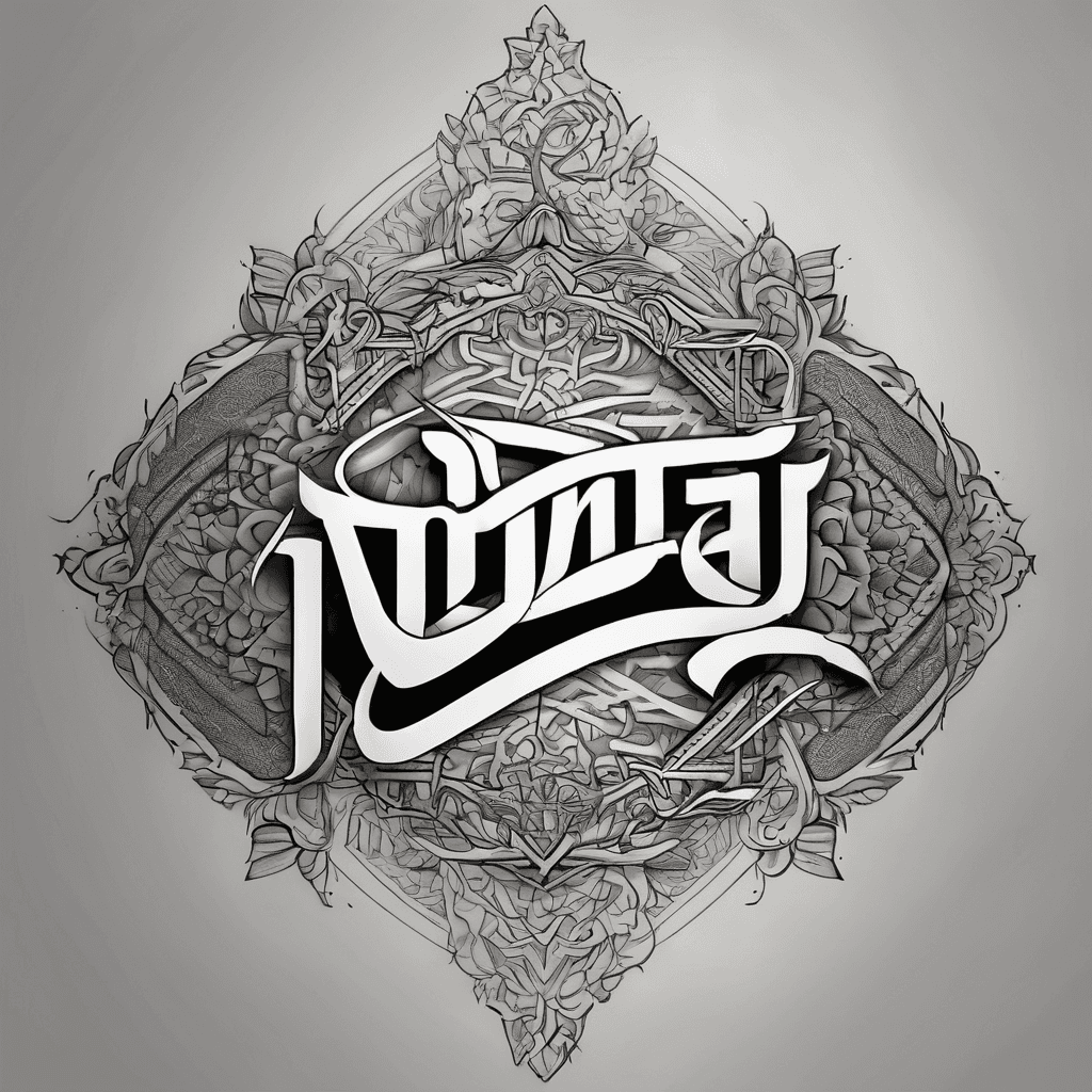 A beautiful tattoo design featuring the name "Amir Shah Khan Niazi" in elegant lettering