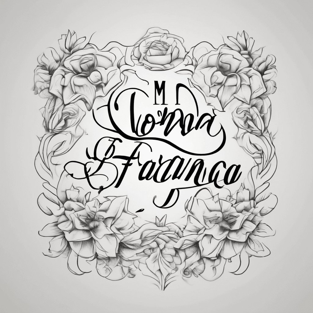 Elegant lettering with my mother and father's name Norma and Francisco. Minimalist
