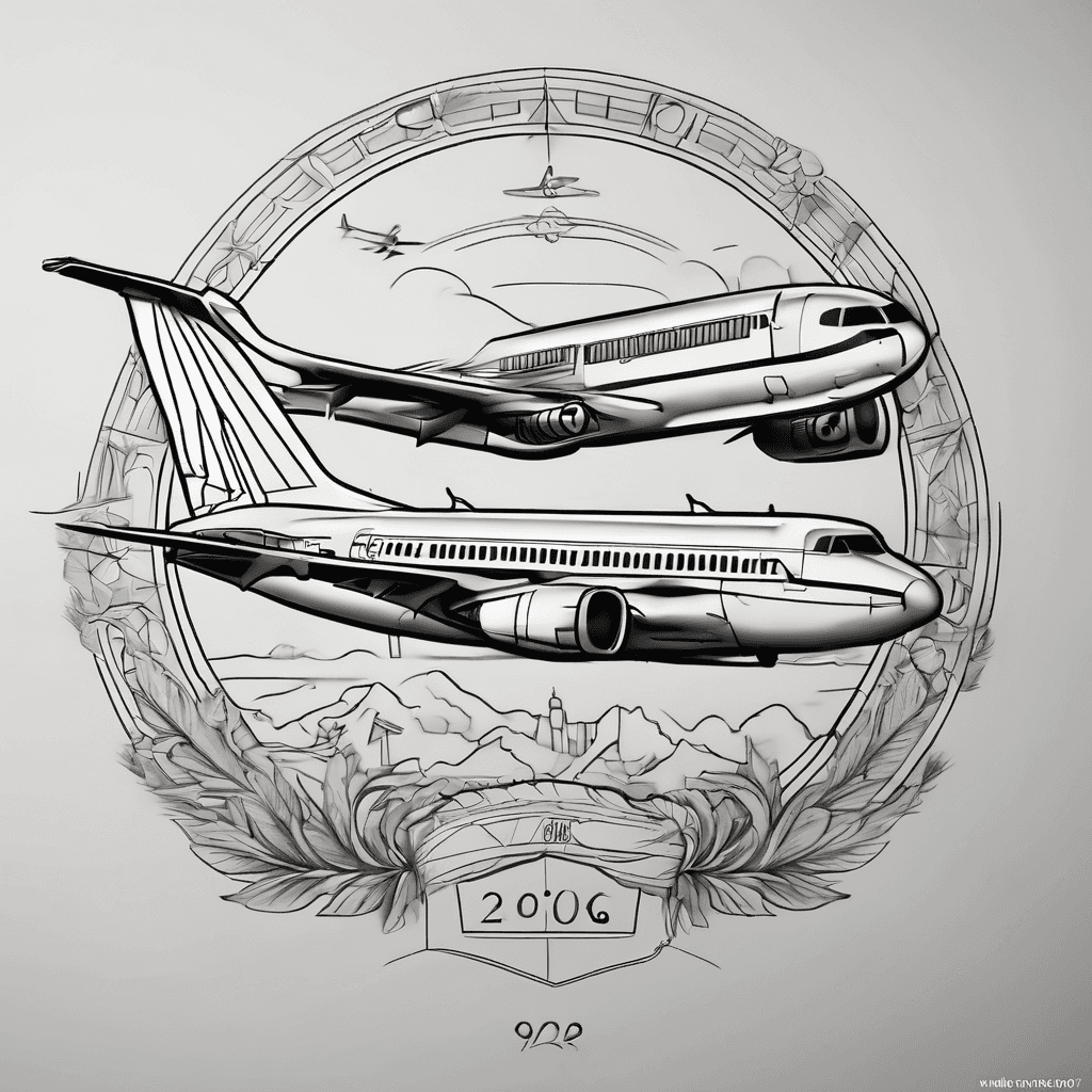 Minimal roman style with airplane with a date of 09-03-2026