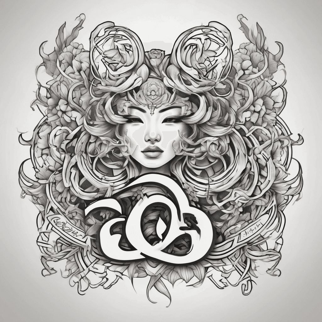 A beautiful tattoo design featuring the name "우슈나" in elegant lettering