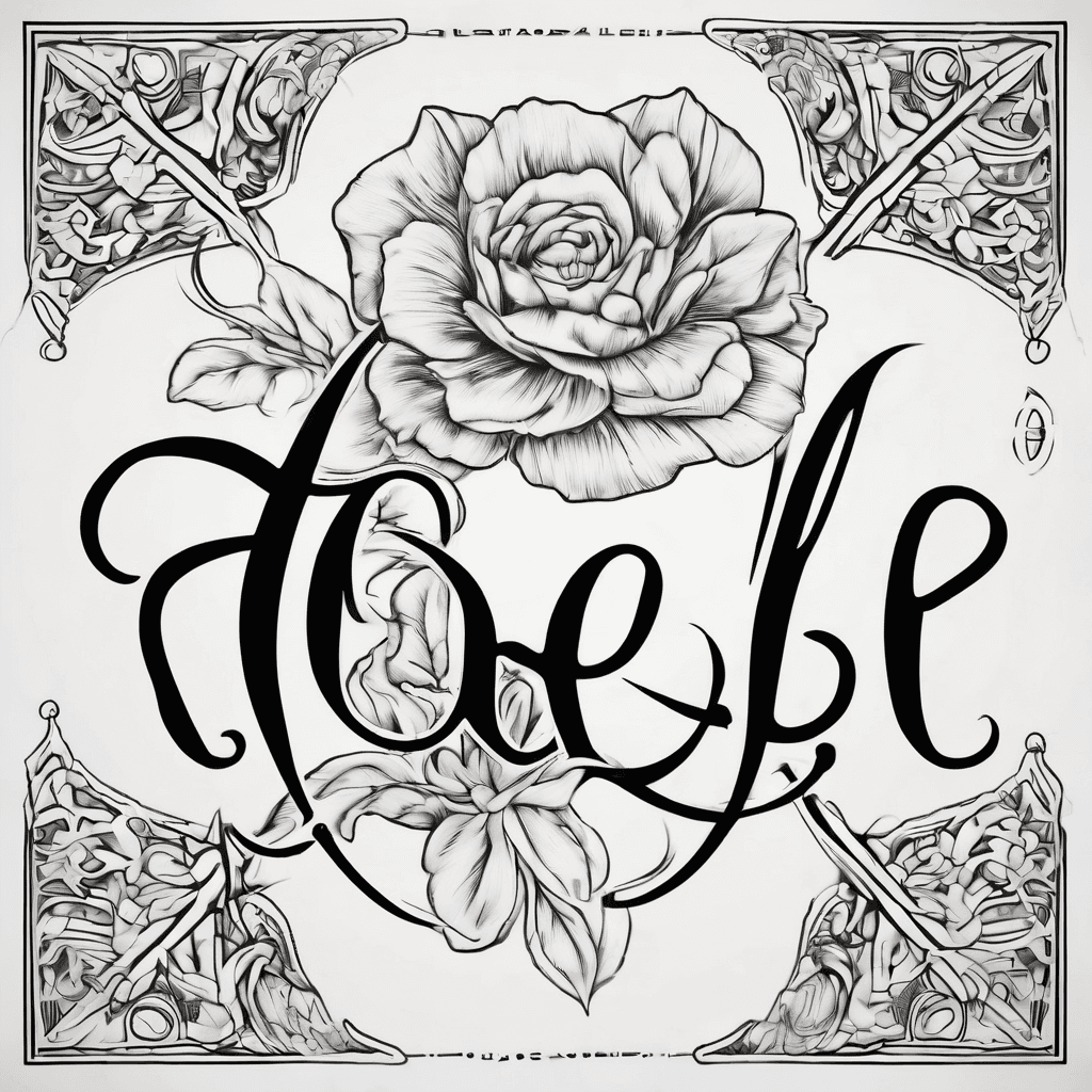 A beautiful tattoo design featuring the name "ADALEI" in elegant lettering