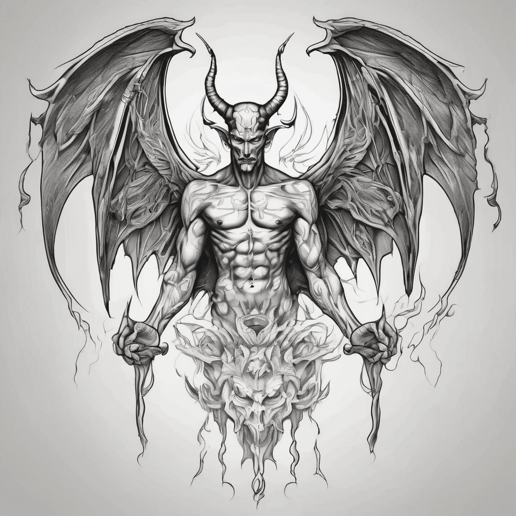 Illuminati with lucifer demon tatto