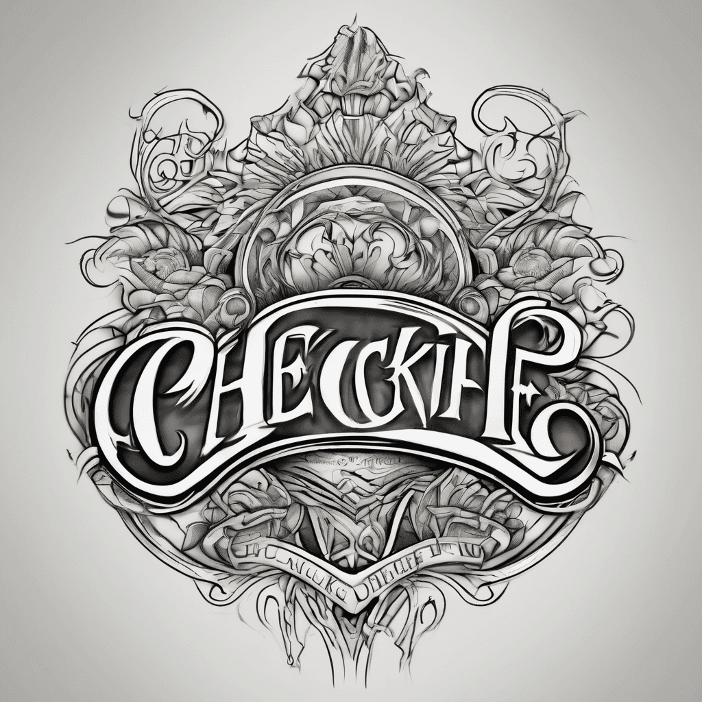 A beautiful tattoo design featuring the name "CHECKLIFE 400" in elegant lettering