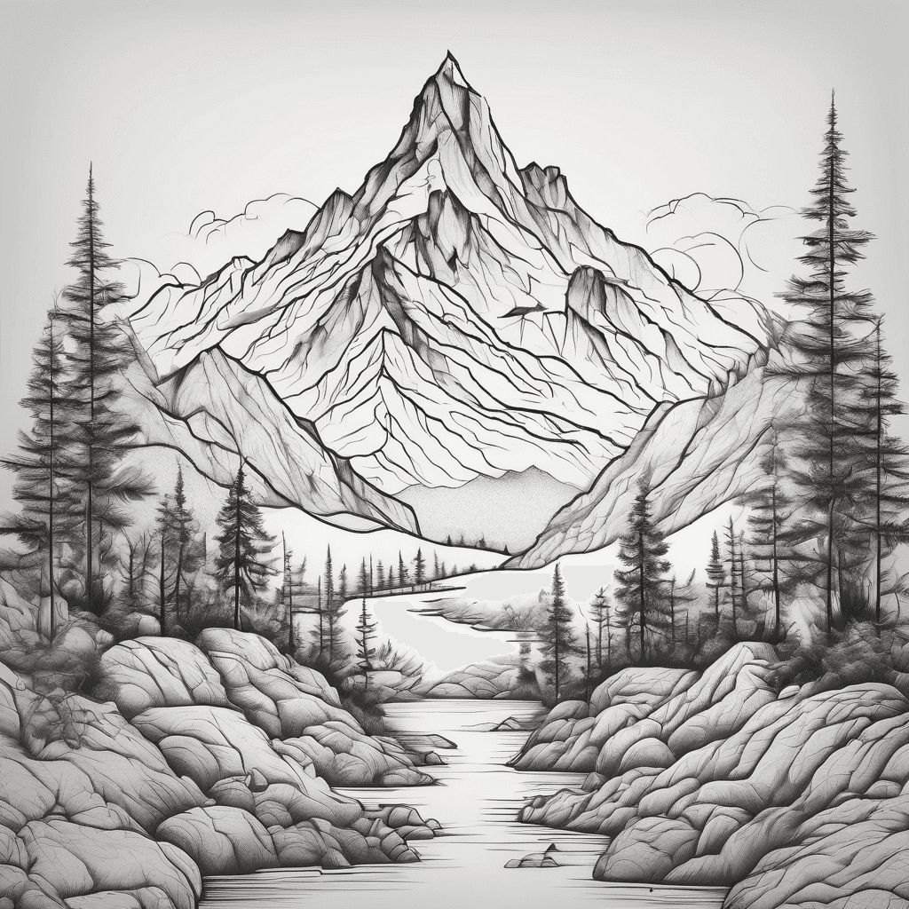 A minimalist mountain landscape