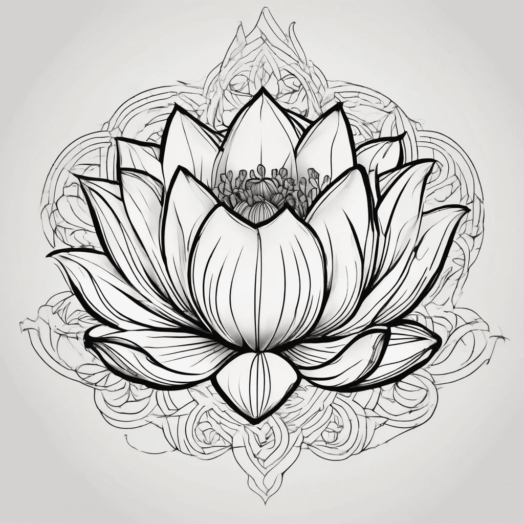A lotus flower with vines
