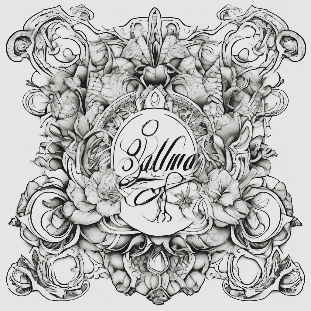A beautiful tattoo design featuring the name "Salma" in elegant lettering