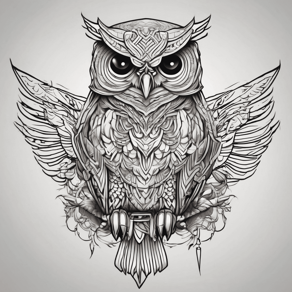 Samuraj, owl, art,