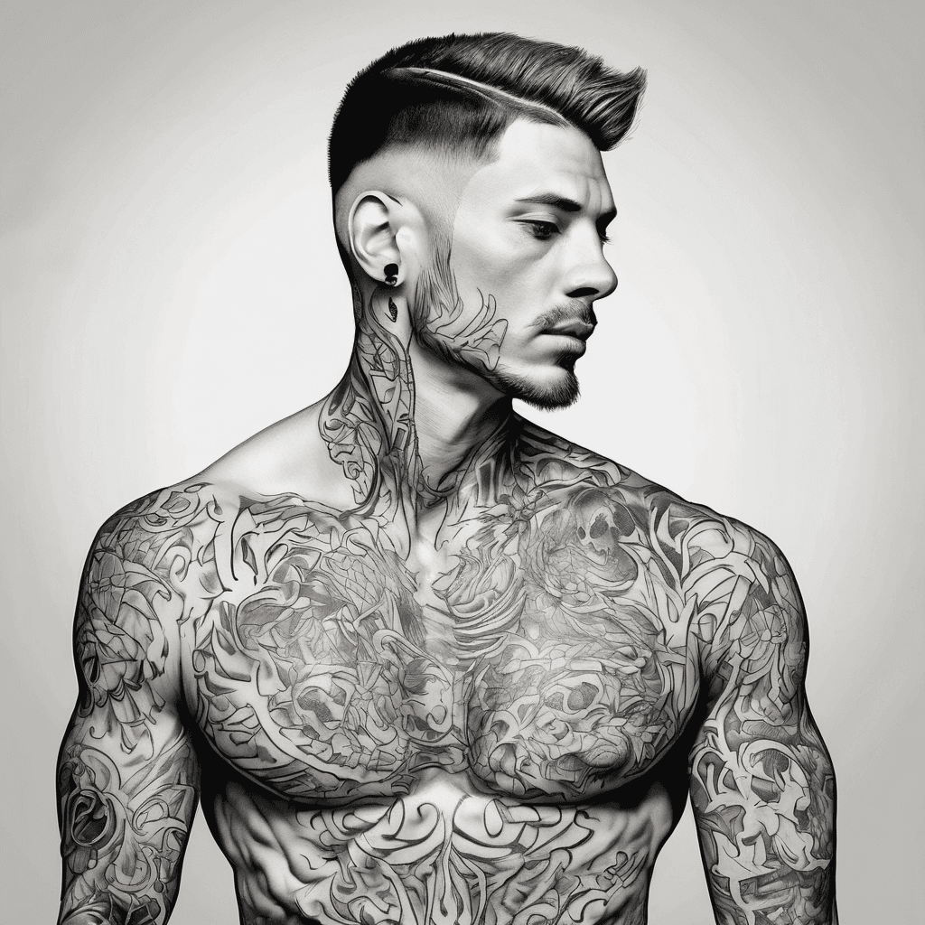 A man with tatoo at sholder blade writen THE CLEANER like that of John wick