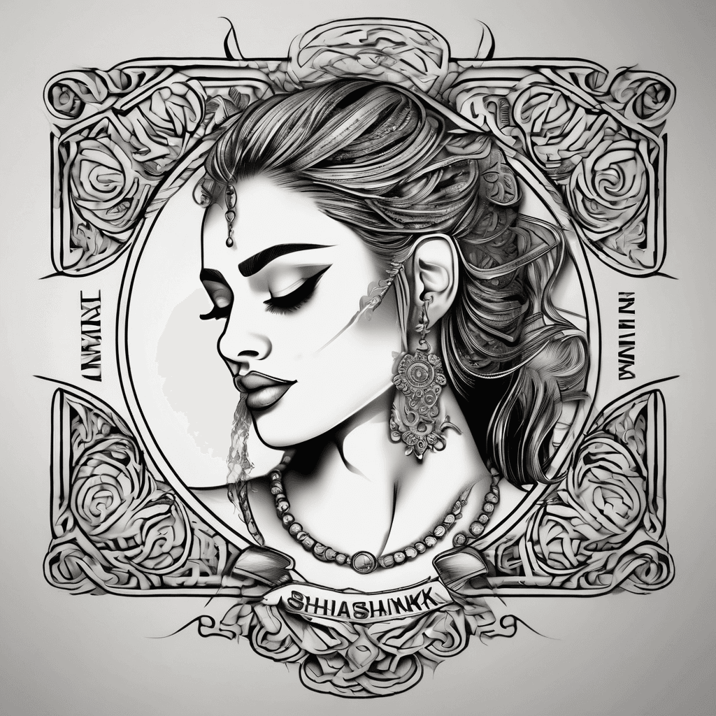 A beautiful tattoo design featuring the name "Shashank " in elegant lettering